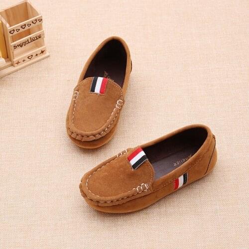 Spring New Kids Shoes Flock Leather Casual Shoe Boys Loafers Slip-on Soft Breathable Baby Toddler Shoes for Little Girls Shoes