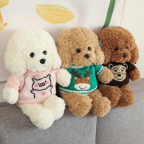 25-58CM Kawaii Teddy Bear Plush Doll Lovely Bear with Sweater Stuffed Soft Animal Plush Toys for Children Cartoon Xmas Gifts