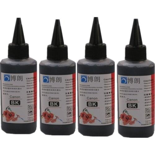 Ciss Refillable ink Cartridge Universal 4 Black Dye Ink For Canon,400ML, Premium Dye Ink,General canon printer ink