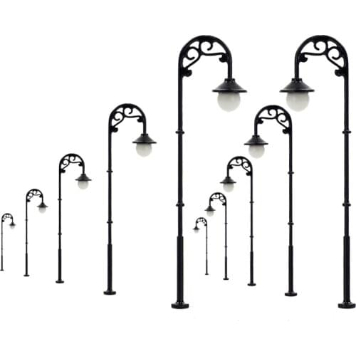 10pcs Model Train HO Scale Lamp Post 1:87 Single Head Street Lights LEDs NEW Miniature Warm White LYM56