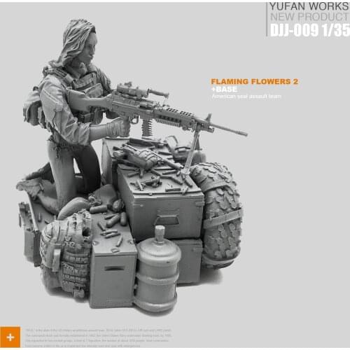Yufan Model 1/35 Resin Figure Female Soldier Seals Laura Series Beauty plus platform Djj-09