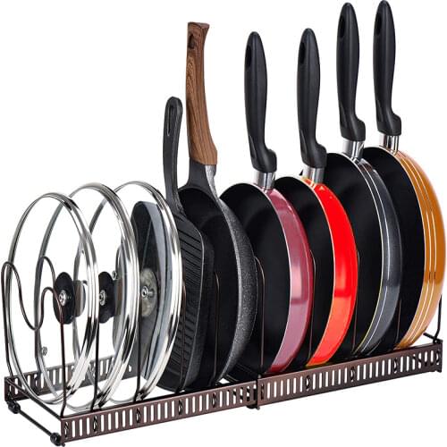 Multi-Funtion Pot Pan Storage Rack 5 Tiers Pot Frying Pan Lid Storage Rack Organizer Kitchen Cookware Stand Holder Pans Holder