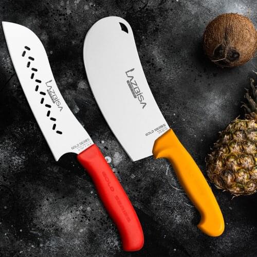 Lazbisa Kitchen Knife Set Chef Knife Curved Santaku 2K Line Pizza Onion Pita Pie Line Set 2 Pcs