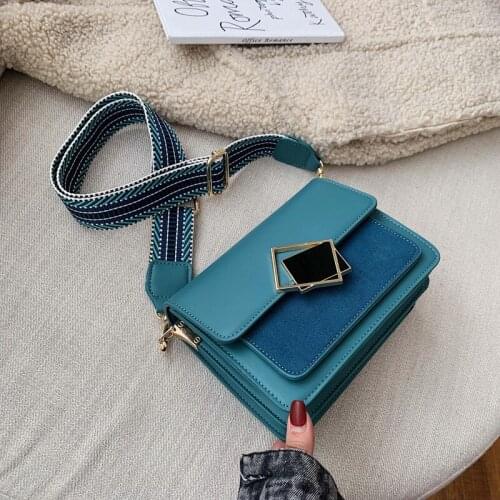 New Fashion Solid Color Wide Shoulder Strap Shoulder Messenger Bag