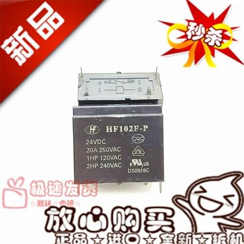 New HF102F-P 24VDC20A/250VAC Normally Open-Type JQX-102F-P Relay 4 Feet