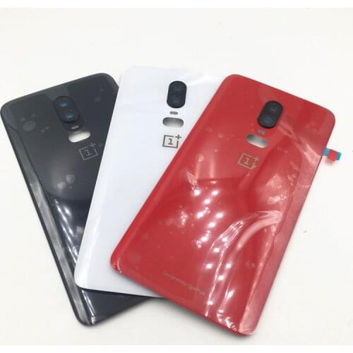 Original Back Glass Oneplus 6 Battery Cover One Plus 6 Rear Battery Door Housing Case Oneplus6 Back Cover+Camera Lens