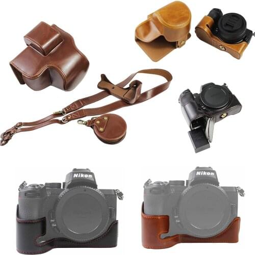 Retro PU Leather Camera bag hard case cover for Nikon Z50 cameras with Nikkor Z DX 16-50mm lens ONLY