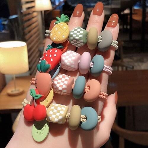 Cute Cartoon Fruit Carrot Elastic Hair Rubber Bands For Kids Girls Scrunchie Tie Hair Ring Rope Accessories Children Gifts