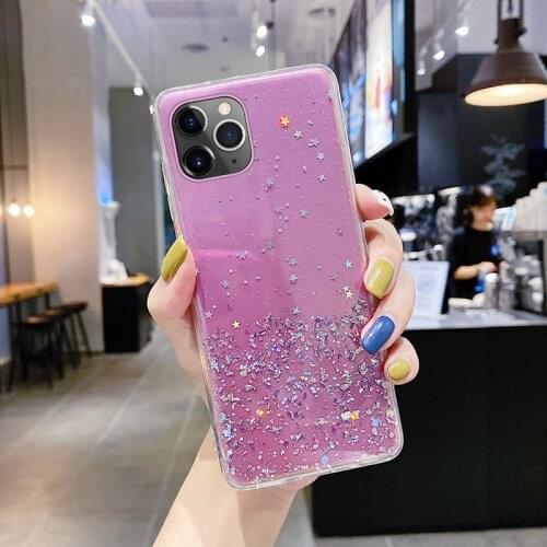 Luxury Bling Glitter Silicone Phone Case For iPhone 13 12 11 Pro Max SE XS XR X 8 7 6 Plus Ultra-thin Sequins Transparent Cover