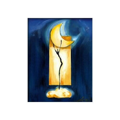 Hand painted oil painting Moon Dance Oil Painting Wall Art-Modern Oil Painting On Canvas Art Wall Decor