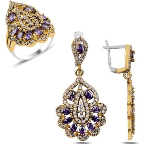 Silver 925 Sterling Zircon Cubic Zirconia Authentic Set