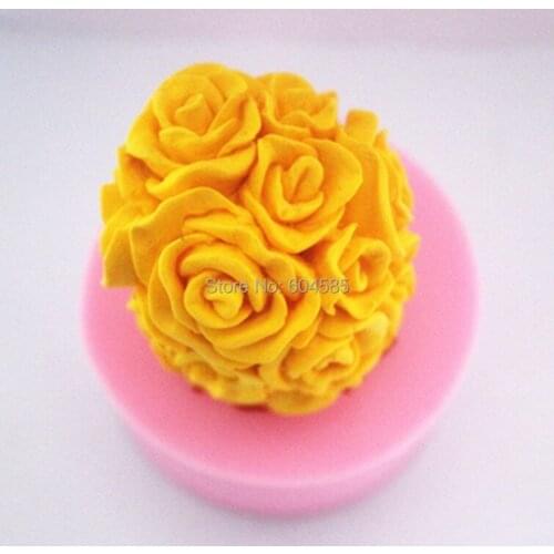 DIY Stereo Rose Silicone Handmade Soap Candle Mold FM240