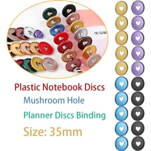 16pcs 35mm Plastic Binding Buckle Mushroom Hole Binder Rings Notebook Binding Discs Planner Discs Binder School Office Supplies