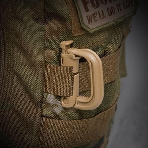 Tactical D-type Buckle Molle Backpack Vest Hanging Buckle Plastic Steel Key Locking for Hunting Military Camping Accessories