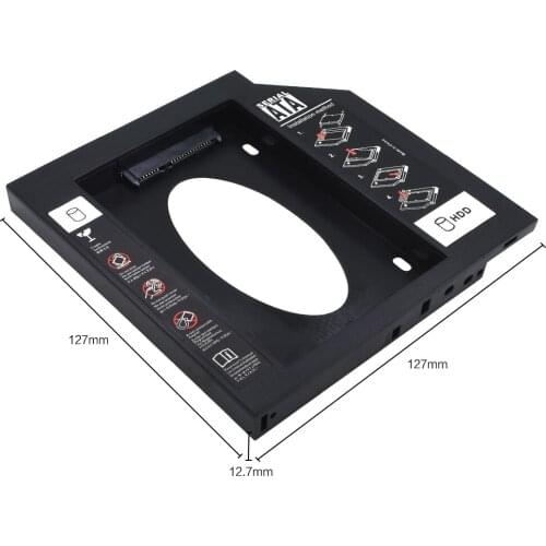 TISHRIC SATA 3.0 Hdd Caddy SSD 2.5 HD Hard Disk Drive Enclosure Plastic/Aluminum 9.5/12.7mm Optical Bay For Laptop DVD/CD-ROM