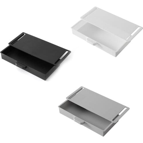 Under Desk Drawer Adhesive Organizer Hidden Desktop Storage Box Home Pen Holder