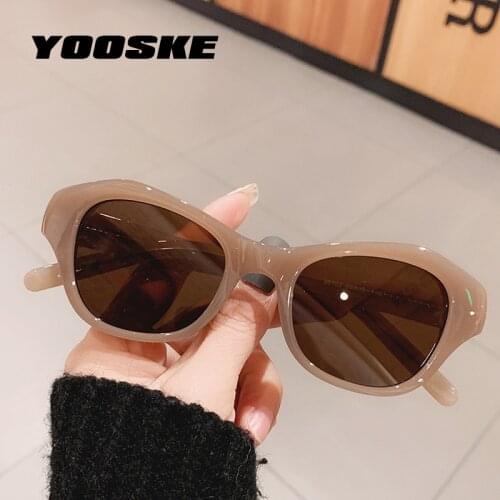 YOOSKE Sexy Retro Cat Eye Sunglasses Women Black Brown Triangular Vintage Ladies Sun Glasses Unique Eyewear Female UV400