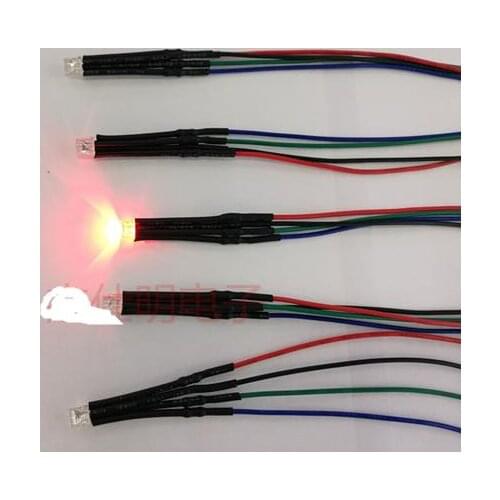 ZH1.5 Pre-wired Flat Top 5mm RGB LED Diode For Lighting 20cm