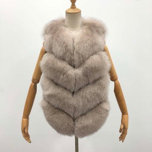 High Quality Womens Authentic Fox Jacket Four Section Fox Vest Natural Fur Fashion Vest