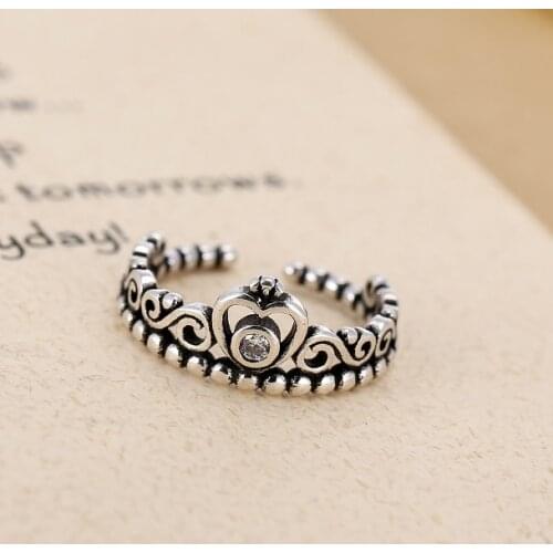 925 Sterling Silver Thai Silver Rings For Women Personality Style Lady Prevent Allergy Sterling-silver-jewelry Ring Crown Ring