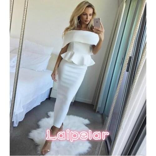 Summer Dress Romantic Bodycon White Runway Dresses Women High Quality Off-Shoulder Sleeveless Ruffles Party Dresses S-3XL