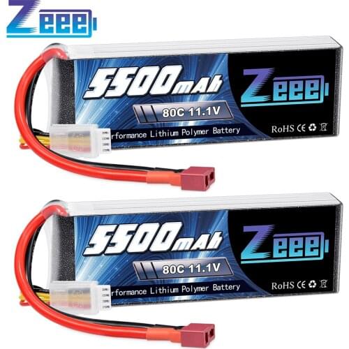 2units Zeee 11.1V 80C 5500mAh 3S Lipo Battery with Deans Plug Softcase Battery for Airplane DJI F450 Quadcopter Car