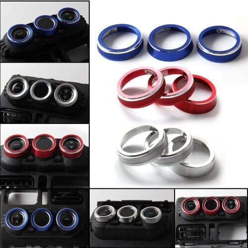 3pcs Air Conditioning Knob Decorative Cover Ring for Suzuki Jimny JB64 JB74 JB64W JB74W 2018-2020 Air Conditioning Knob Ring