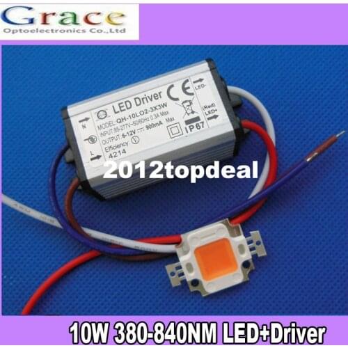 5set 10W full spectrum 400nm~840nm led grow lights with 10w driver for hydroponics