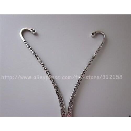 50Pcs/lots promotion Metal Bookmark Tibet Silver bookmark with loop