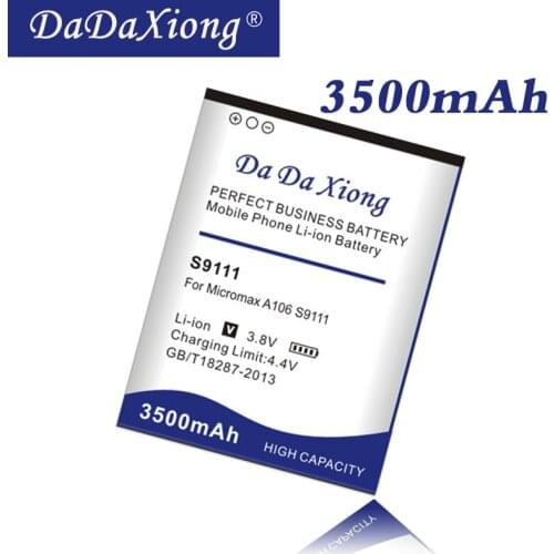 Da Da Xiong 3500mAh Micromax S9111 Battery for Micromax A106 A92 A114 A115 A116 A117 A210 S9111 Q340 Q338 s9101 battery