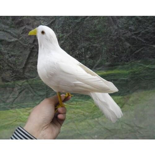 25cm white feathers dove bird Handmade model, polyethylene& feathers peace bird ,prop,home decoration toy Xmas gift w3918