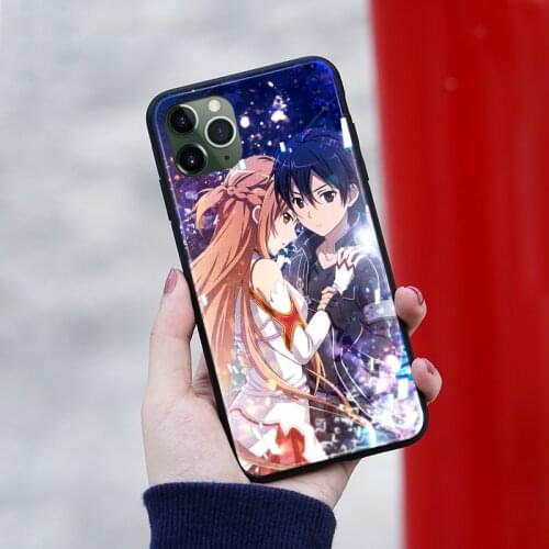 Kirito and Asuna SAO anime Phone case cover shell For iPhone 6s 7 8 Plus X XR XS 11 Pro Max Samsung S Note 8 9 10 20 Plus ultra