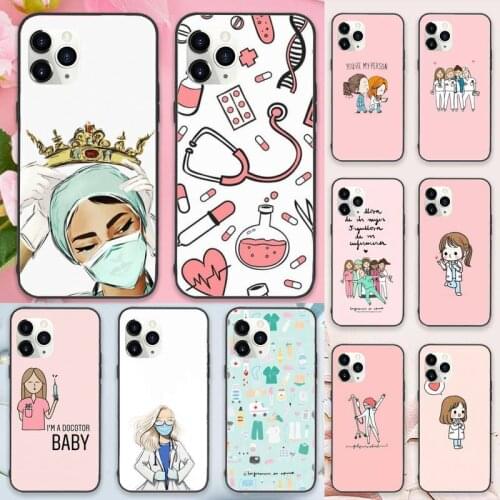 Medicine Doctor Nurse Spain Cartoon Phone Case for iPhone 11 12 pro XS MAX 8 7 6 6S Plus X 5S SE 2020 XR Luxury brand shell