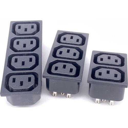 Black Copper 10A 250V IEC-C13/C14 2 / 3 / 4 Jack PDU chassis server desktop socket universal electrical AC power socket