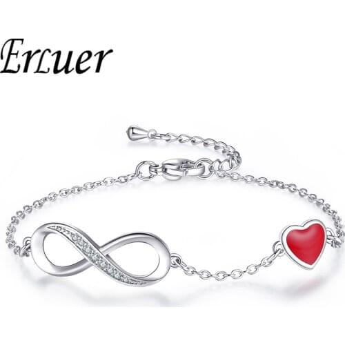 ERLUER luxury shambala elastic women bracelet fashion personalized red Rhinestone 8 shape girl bangle anniversary jewelry gift