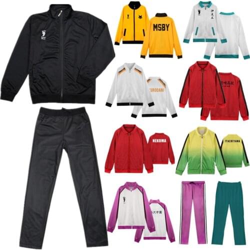 Haikyuu!! Cosplay Costume Suit Adult Coat Embroidery Jacket Pants Set Clothing