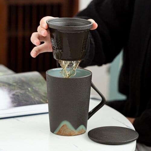 Ceramic coffee cup luxury Nordic Luxury with Spoon Solid Green Minimalist Afternoon Tea Cups High Quality Cup and Saucer Set