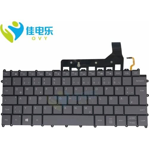 OVY GR Backlight keyboard for Samsung Galaxy book S NP767XCM gray Replacement keyboards GE German layout big enter key rushed