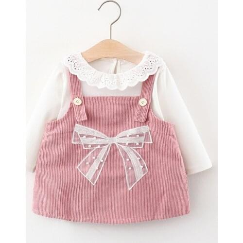 Newborn Baby Girls Clothing Sets Outfits Princess Long Sleeve T-shirt Dress for Girls Clothes 2Pcs Infant 1 Year Birthday Dress