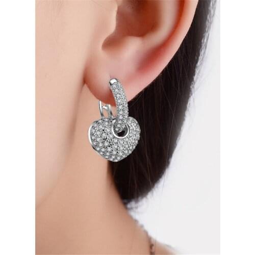 SHQIYAYI Fashion Drop Earrings 925 Silver CZ Crystal Hoop Earring For Women Girls Lady Jewelry Korean Trend Accessories 195