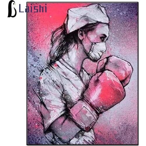 Full Square Round Drill Diamond Embroidery Graffiti Nurse Boxing Diamond Painting Cross Stitch Kits Handmade Mosaic Decor Gift