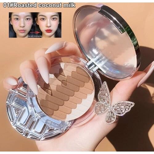 XIXI 5Color Makeup Blush Palette Mixed Highlight Nose Shadow Repair Face Type Foundation Nude Charming Cheek Blusher Powder TSLM