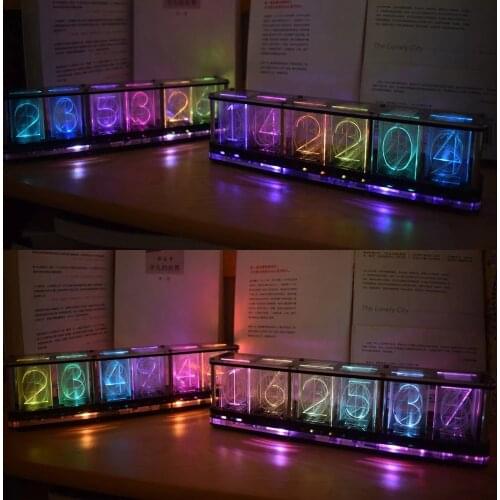 DIY Imitate Glow Clock Kit Full Color RGB Glow Tube Clock LED Music Spectrum Kit