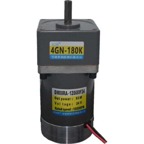 60W 12V 24V DC permanent magnet gear motor, 4GN 3K-300K,600rpm-6rpm, adjustable speed, high torque
