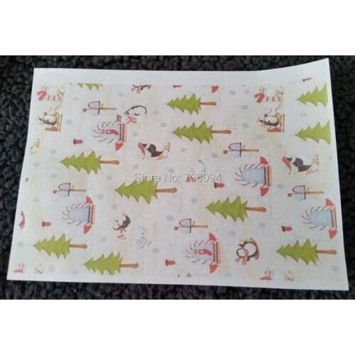 15x21cm(5.91''x8.27'')Printed Christmas Wax Pad Gift Wax Paper Handmade Soap wrapping Paper 200pcs/lot wholesales