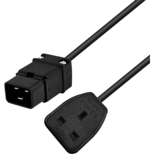 Power Cord, C20 to Uk Product Word Three Horizontal Male to British Standard Female Power Cord for Computer Case