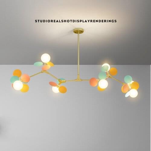 Modern Chandeliers Lighting Colourful Hanging Lamps Magic Bean Chandelier Flower Branch Lustre Living Room Lights Bedroom Lamp