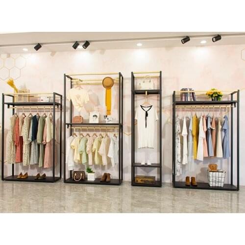 Clothing store display rack floor type combination rack for men and women