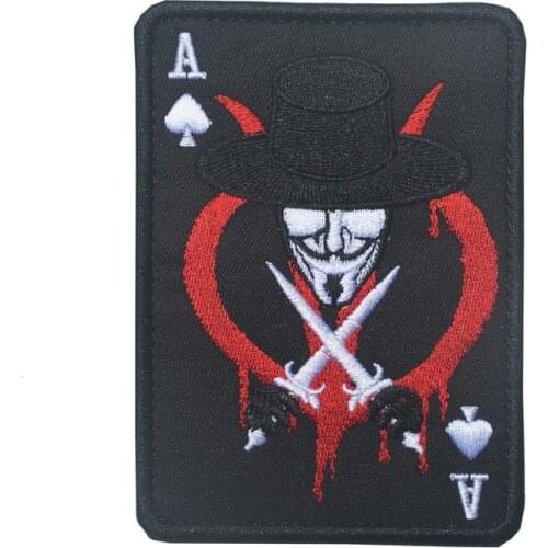 Embroidered Patch Death Card Rectangular Patches Tactical Applique Emblem Badges Embroidery Patches Applique 4"*2.85"