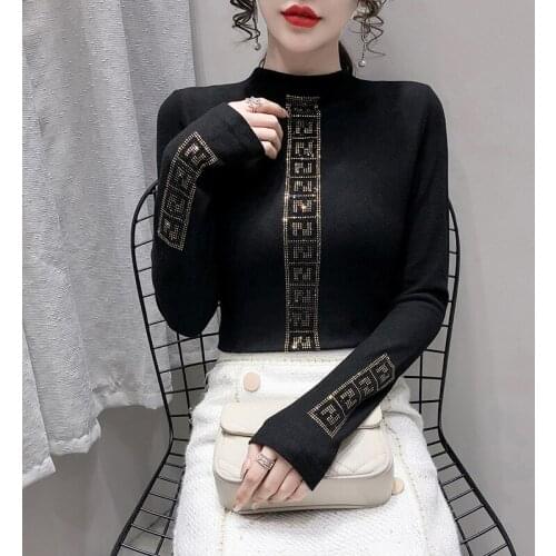 Womens Winter Fashion Plush Thickened Half High Collar Long Sleeve T-shirt Warm Versatile Top 2021 Solid Office Lady Pullover